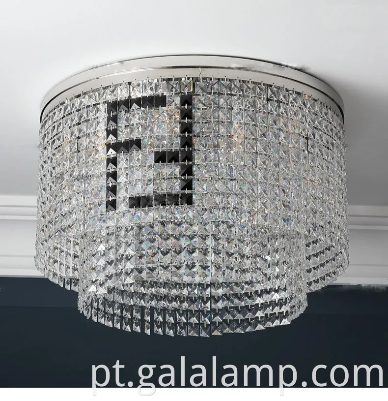 Luz de teto de cristal moderno elegante para interiores chiques